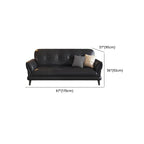 Contemporary Modern Solid Color Stain Resistant Standard Sofa/Loveseat/Single Sofa in Midnight Black, Seats 3/Seats 4/2-seater with 2 Pillows
