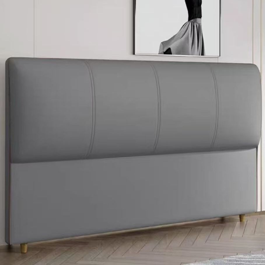 Casual Style Panel Headboard in Natural Wood with No Distressing, Rectangle Shape for King/Queen/Full Bed, Featuring Sponge Upholstery and Standard Height