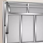 Stainless Steel Trendy Square Foldable Banquet Table, Non-adjustable Height, Scratch-shielded Stainless Alloy Top