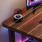 Casual Writing Desk with Easy Assembly and Scratch-proof Sleigh Base in Sepia Engineered Wood