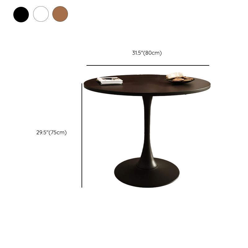 Composite Wood Dining Table with Pedestal Base, Scratch-proof, for 2-seater/Seating for 4