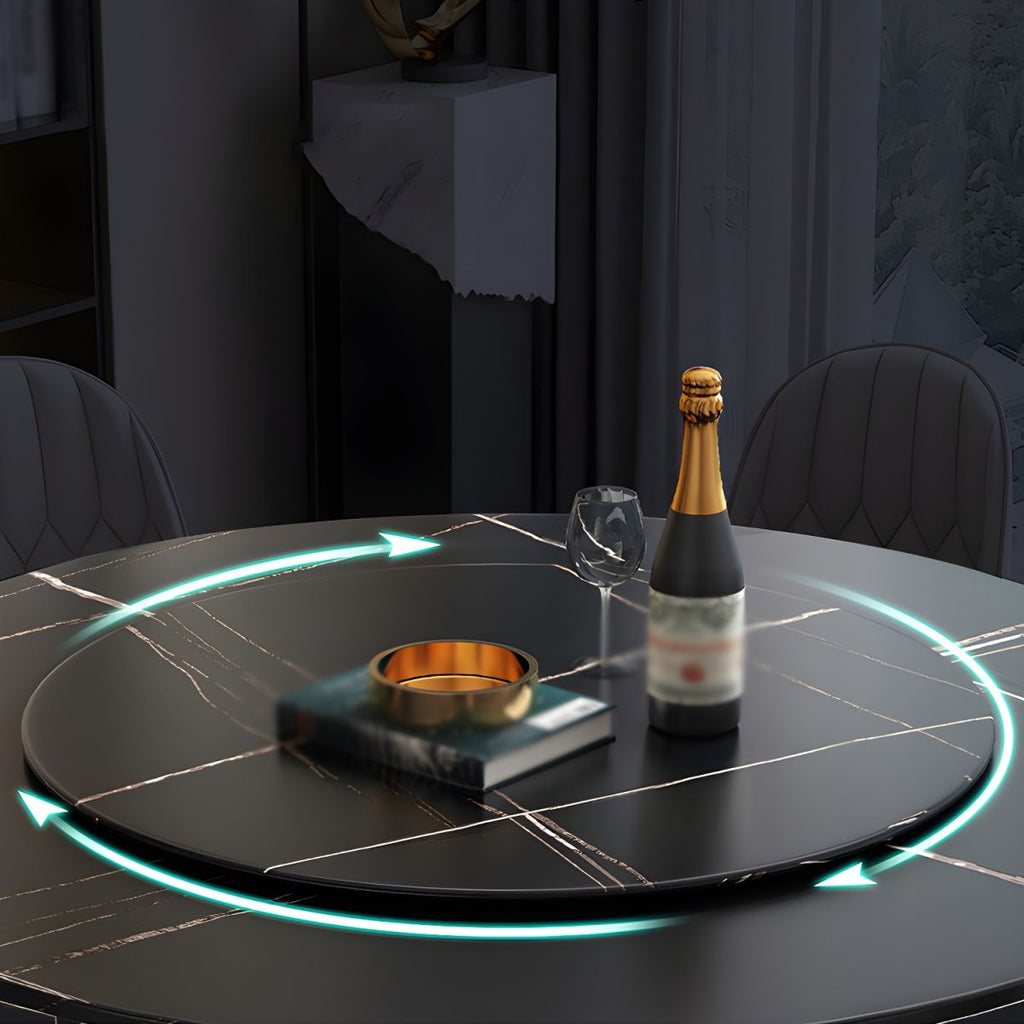 Modern 1/2/7 Pieces Dining Set Round Sintered Stone Dining Table for Dining Room