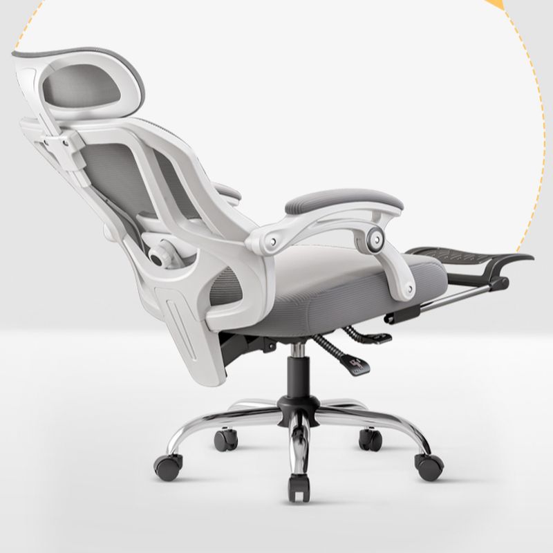 Multi-levelled Single Color Office Chair with Armrest, Wheels, Aluminum Frame, Lumbar Support, Tilt Available, and Glide Movement