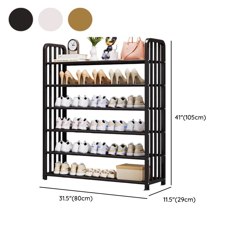 Art Deco/Glam Alloy Rectangle Shoe Rack with 6/5/4 Shelves for 1-30 Pairs in Drawing Room
