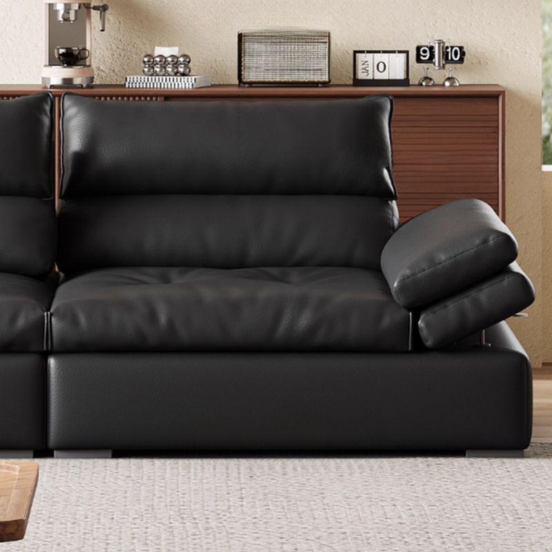Modish Solid Color Stain Resistant Standard Sofa/Loveseat in Black, for 2/3-Seater/4-Seater