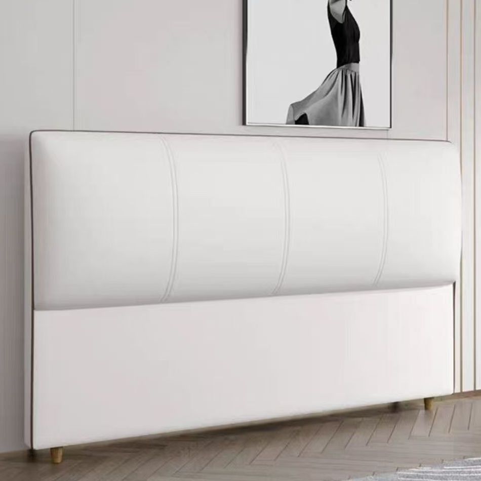 Casual Style Panel Headboard in Natural Wood with No Distressing, Rectangle Shape for King/Queen/Full Bed, Featuring Sponge Upholstery and Standard Height