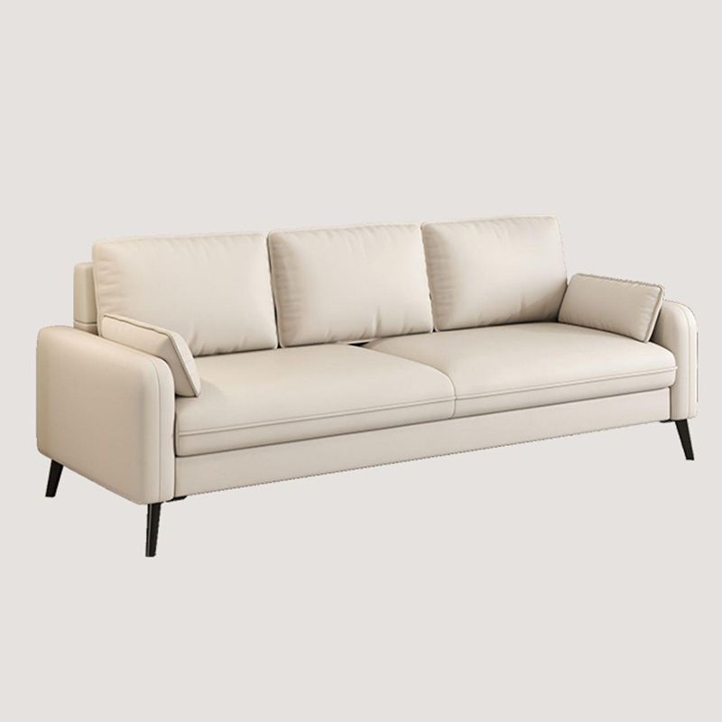 Simple Solid Color Blue/Grey/Orange Sofa with Pillow Back & Square Arm Living Spaces, Scratch Resistant