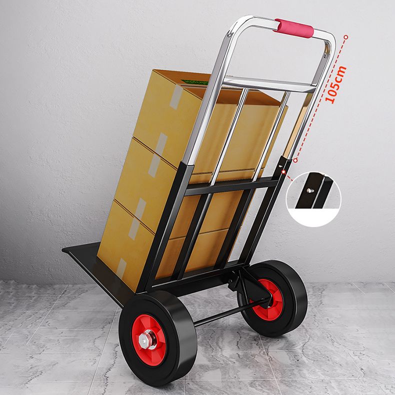 Adult Folding Rolling Cart with Storage Tray, Casters & Handle, Black Metal Frame