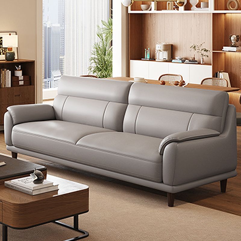 Trendy Solid Color Water Resistant Standard Sofa/Loveseat/Single Sofa with Cushion Back in Light Gray, Arm Included, Seats 3/2 People/1 Person