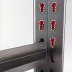 Art Deco Steel Rectangle Shoe Rack with Ink Finish and Adjustable Shelves for 21-30 Pairs in Drawing Room