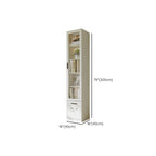 Organizing Shelf with 2-Drawer, 4 Shelves in Steel, Vertical, Transparent Glass Door, Closed Back