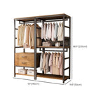Midnight Black Simplistic Steel Hall Rack with Repository, 2 Drawers/3 Drawers, 4 Shelves/3 Shelves/7 Shelves, and Manufactured Wood Bench