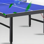 Indoor Ping Pong Table with Dark Blue/Olive Green Synthetic Laminate Top, Includes Table Tennis Paddle