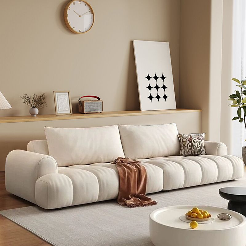 Off-White Standard Sofa with Armrest for Drawing Room