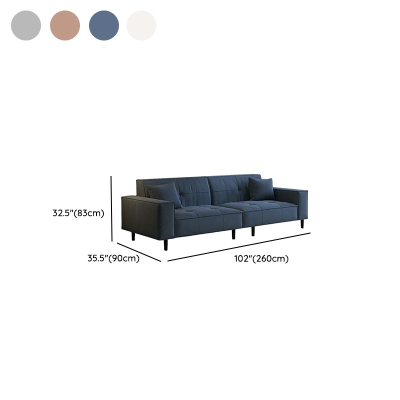 Drawing Room Standard Sofa with Flannel Upholstery in Gray/Rose/Cerulean and Armrest
