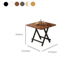 Veneer Dining Table with Crossed Legs, Foldable Square Top for 2-seater/Seating for 4, Scratch Resistant
