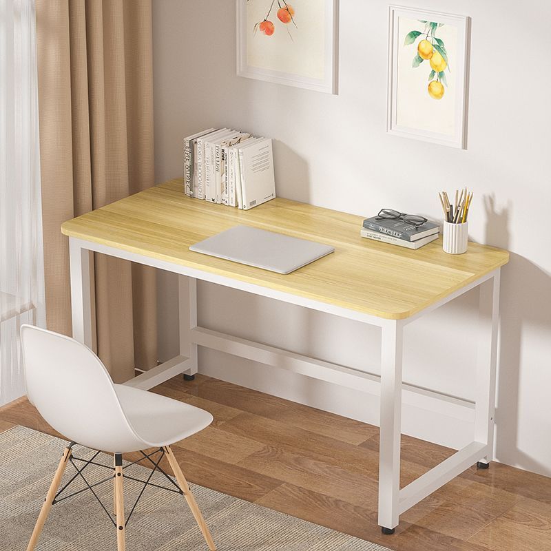 Modern Rectangular Laminate Writing Table in Chalk/Unfinished Color