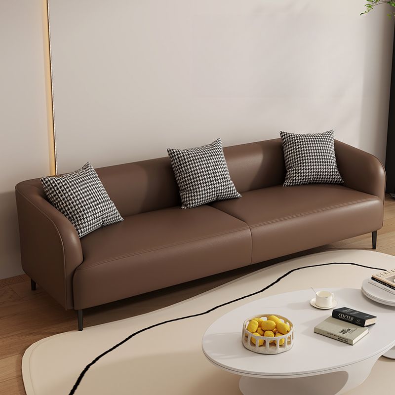 Drawing Room Standard Sofa in Pu Leather with Dark Gray/Sage/Amber Color and Armrest
