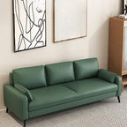 Simple Solid Color Blue/Grey/Orange Sofa with Pillow Back & Square Arm Living Spaces, Scratch Resistant