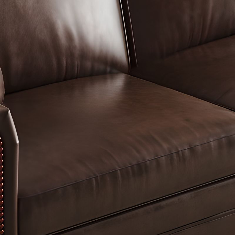 Drawing Room Standard Sofa in Pu Leather with Black/Olive Green/Mocha Upholstery and Armrest