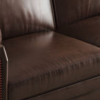 Drawing Room Standard Sofa in Pu Leather with Black/Olive Green/Mocha Upholstery and Armrest