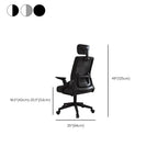 Upholstered Midnight Black/Dove Grey Office Chairs with Portable Wheels, Lumbar Support, Tilt Available, Flip-Up Armrest, and Headrest