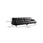 Modish Solid Color Stain Resistant Standard Sofa/Loveseat in Black, 4-Seater for 2