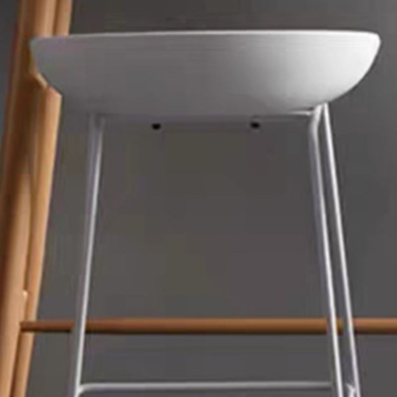 Casual Polymer Bar Stools in Midnight Black/Gray/White with Pail Seat and Leg Rest