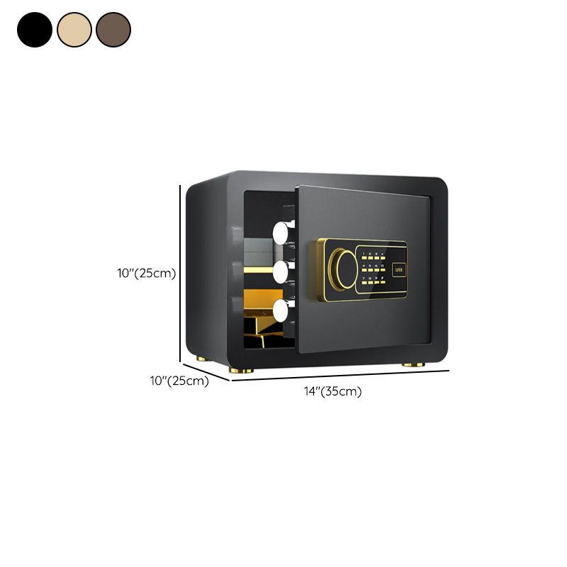 Steel Security Safe with Battery, Pry Resistant, Lockable with Keys and Shelves