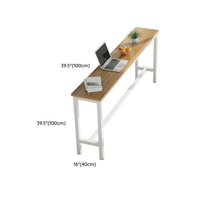 Modern Light Wood Rectangular Bar Set with Trestle Base and Counter Height (100cm)