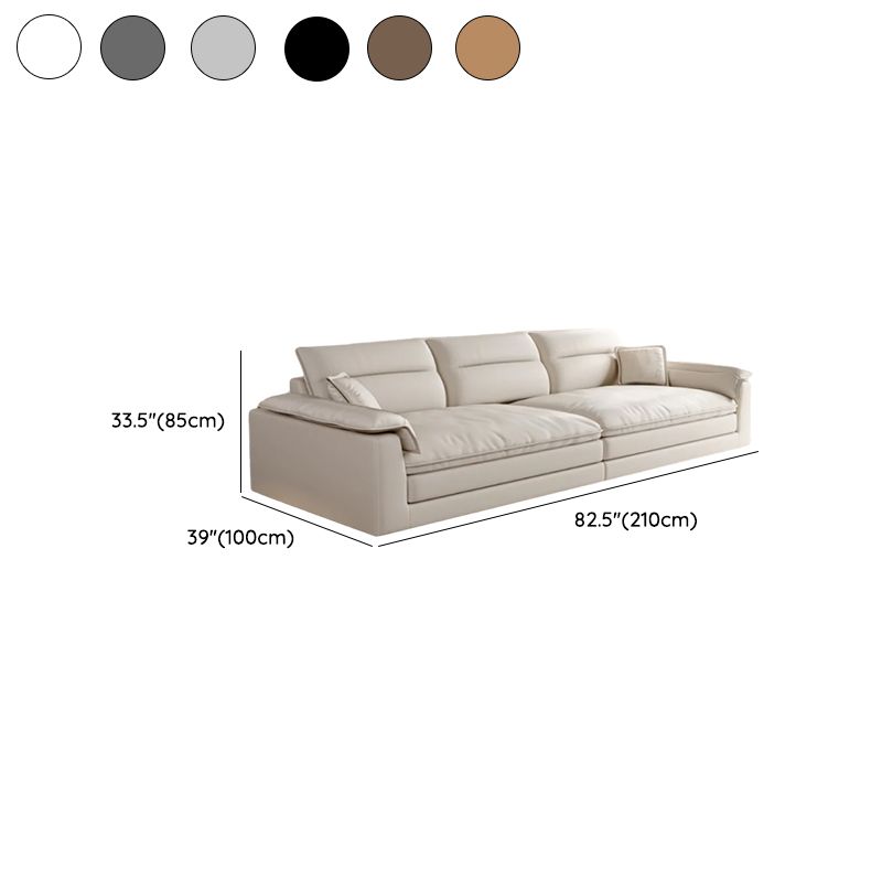 Modish Solid Color Water Resistant Standard Sofa in Light Gray/White/Light Brown with Seats 3/2-seater and 2 Pillows