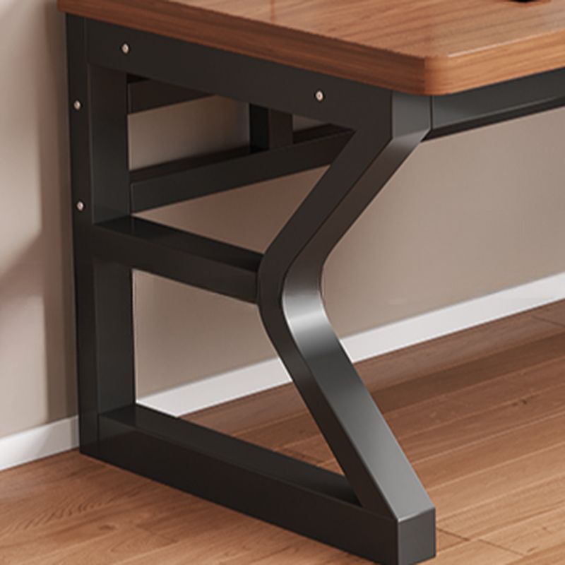 Modern Rectangular Gray/Chalk/Unfinished Color Manufactured Wood Office Computer Desk with Cable Management
