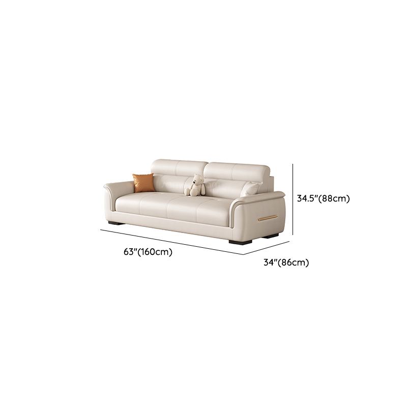 Trendy Solid Color Stain Resistant Standard Sofa/Loveseat/Single Sofa in Beige with Arm, Seats 2 People/5 Person/Seats 3, and 2 Pillows