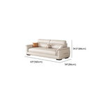 Trendy Solid Color Stain Resistant Standard Sofa/Loveseat/Single Sofa in Beige with Arm, Seats 2 People/5 Person/Seats 3, and 2 Pillows