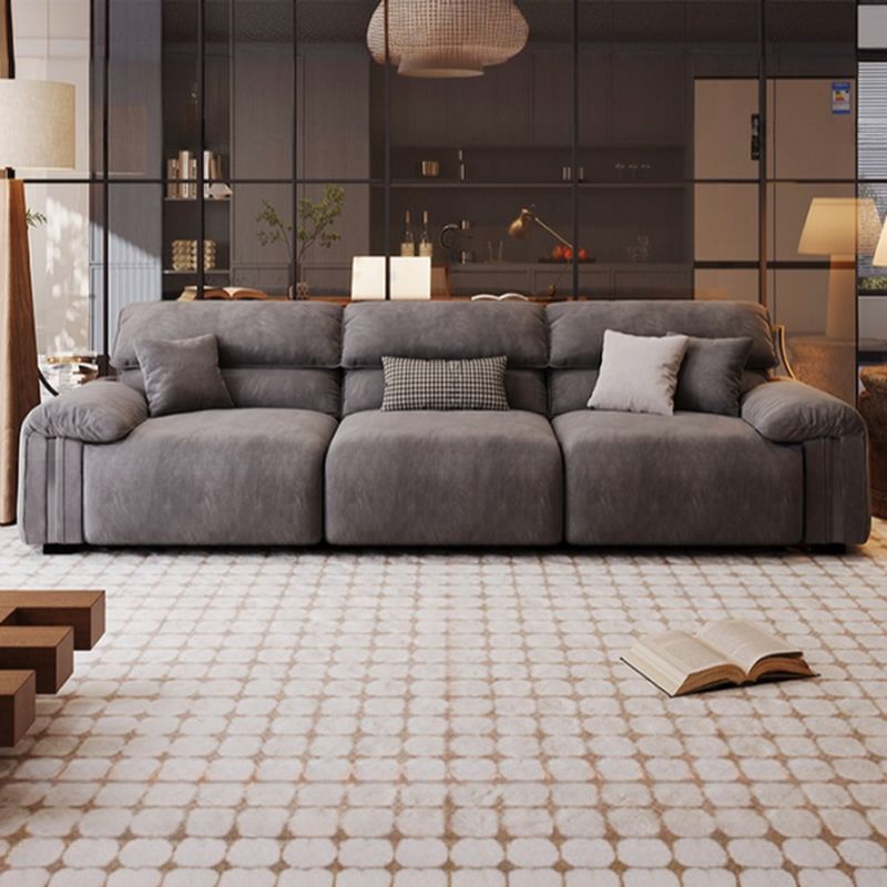 Water Resistant Midnight Black/Ivory/Ecru Solid Color Standard Sofa with 4 Pillows for Seats 2 in a Modern Simple Style