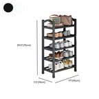 Art Deco Polymerized Material Rectangle Shoe Rack with 5/4/3 Shelves, Floor Mounted for 1-20 Pairs in Bedroom