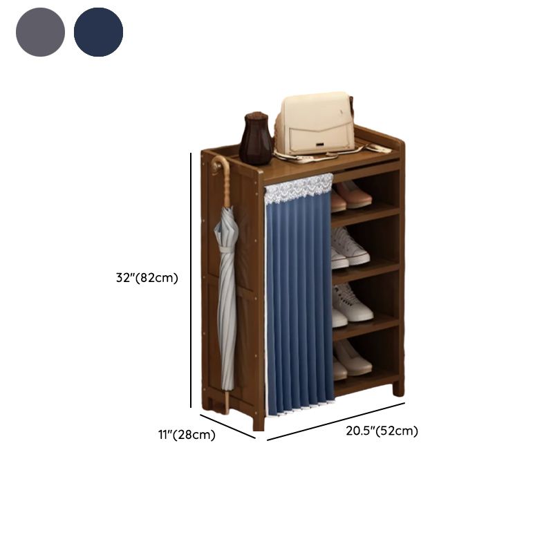 Art Deco Bambusa Rectangle Shoe Rack with 7 Shelves/6 Shelves/5 Shelves, Floor Mounted for 11-20 Pairs/1-10 Pairs/21-30 Pairs in Drawing Room