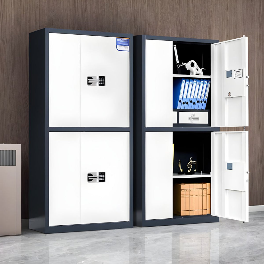 Elegant Modern Steel Filing Cabinet with Lock, Large Size & Adjustable Shelves