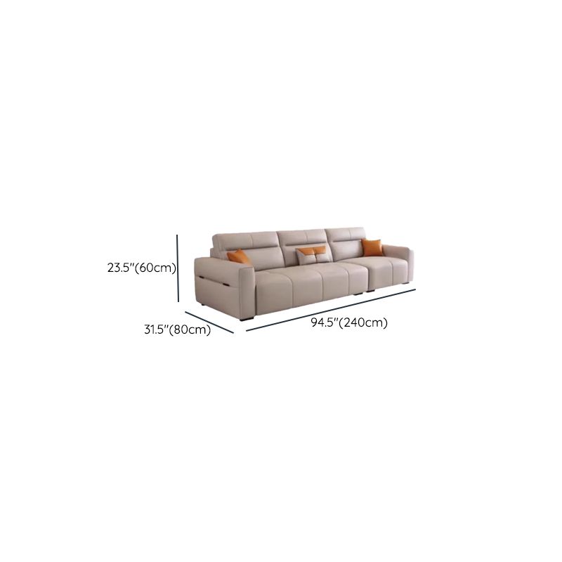 Off-White Standard/Single Sofa with Armrest and 3/1 Pillows for Drawing Room
