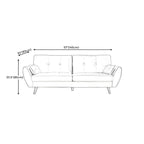 Modern Leather Sofa Flared Arm Button-tufted Loose Back Sofa for Living Room Bedroom