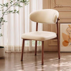 Art Deco Dinette Side Chair with Ventilated Back, Cushion Upholstery, Alloy Legs, and Foot Pads