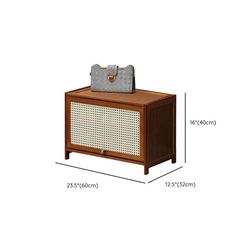 Tan Bamboo 9 Tiers/7 Tiers/5 Tiers Storage for Shoes with Dustproof Cover