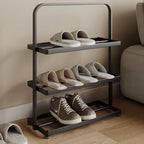 Art Deco/Glam Iron Rectangle Shoe Rack with 3 Shelves for 1-10 Pairs in Drawing Room