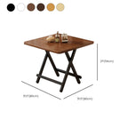 Scratch-proof Foldable Square Veneer Dining Table with Crossed Legs for 2-seater/Seating for 4
