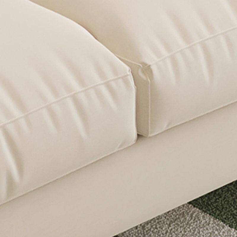 Linen Blend Loveseat in Dove Grey/Olive Green/Cream with Armrest