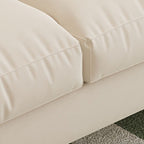 Linen Blend Loveseat in Dove Grey/Olive Green/Cream with Armrest