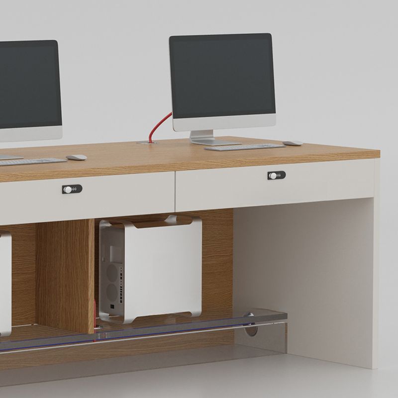 Office Computer Desk with Secure Drawer, Cable Management, and CPU Stand
