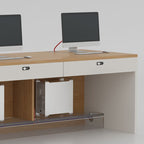 Office Computer Desk with Secure Drawer, Cable Management, and CPU Stand