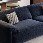 Modish Solid Color Scratch-durable Standard Sofa/Loveseat in Dark Blue, 4-seater/Seats 2 with 3 Pillows