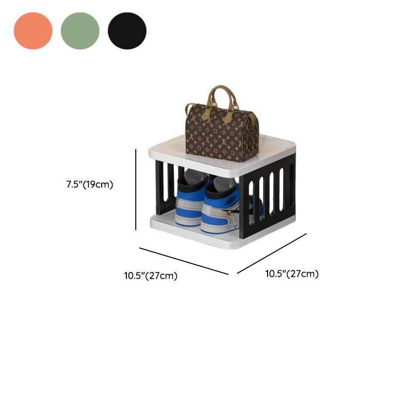 Art Deco Polymerized Material Square Shoe Rack with 2/3/4 Shelves, 1-10 Pairs Capacity for Drawing Room
